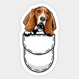 Funny Basset Hound Pocket Dog Sticker